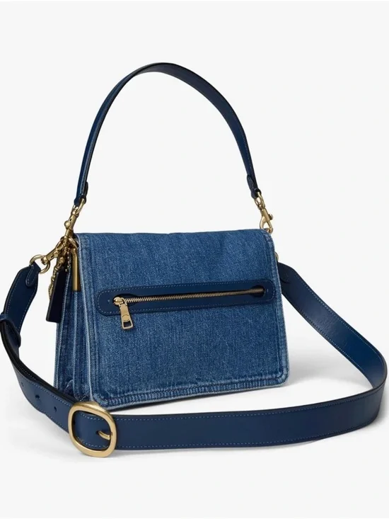 Coach Chain Tabby 26 Denim Shoulder Bag - Picture 3 of 16